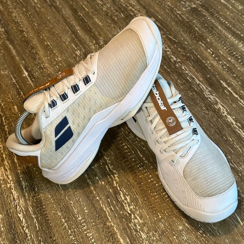 Babolat Jet Tere Wimbledon All Court Tennis Pickleball Shoes White Mens Size 8.5
